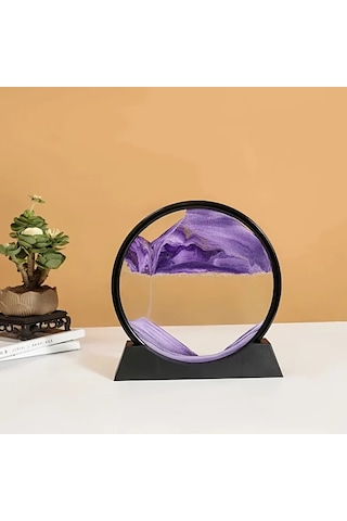 Willowhaven Mor Kum Saati, Ofis Dekoru İçin Pil Gerektirmeyen Cam Hediyelik Ürün