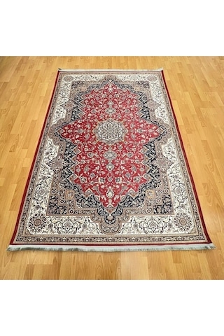 Tebriz Esintili Bitkisel Motifli 160 X 230 Dijital Baskı Halı Bordo