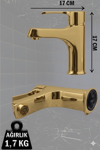 590-1 Lavabo Bataryası Lüks Ağır Tip Sabit Banyo Lavabo Musluğu Siyah Beyaz Gold Krom Gold