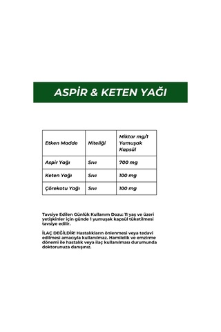 Aspir Yağı-keten Yağı -çörekotu Yağı- Zeytin Yağı