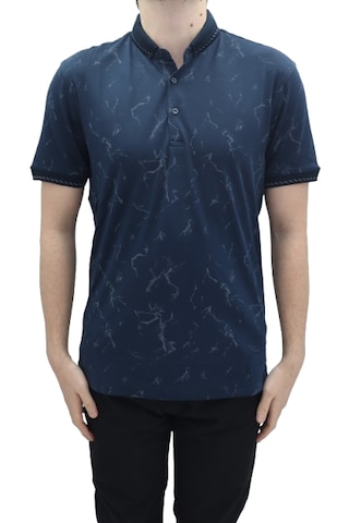 Santa Dmctekstil Erkek Kavis-113 Desenli Spor Kesim Rahat Kalıp Cepsiz Polo Yaka T-shirt Lacivert