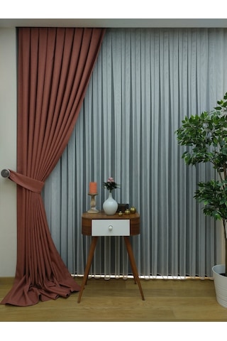 Evdepo Home Keten Kiremit Fon Perde Tek Kanat (518568828) Kiremit