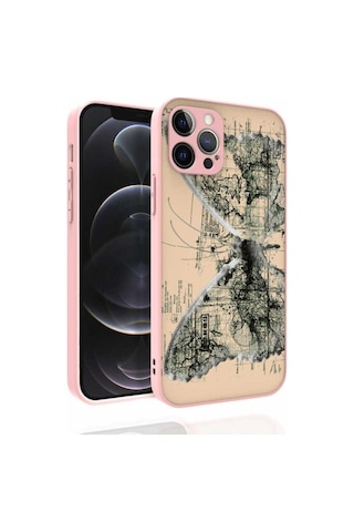 Apple Uyumlu iPhone 12 Pro Kılıf Desenli Kamera Korumalı Parlak Zore Nora Kapak NO4