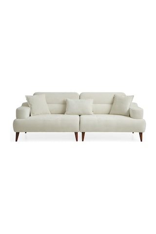 Neo Ahşap Ayaklı Beyaz 3 Lü Kanepe Beyaz