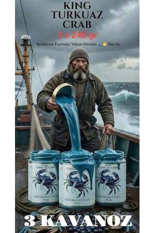 Blue Crab Mavi Yengeç Karışık Atom Macun Keçiboynuzu Pekmezli Ballı Güç ve Kuvvet 3 x 240 G