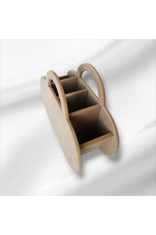 Ahşap-boyanabilir- 4 Bölmeli Kaşıklık