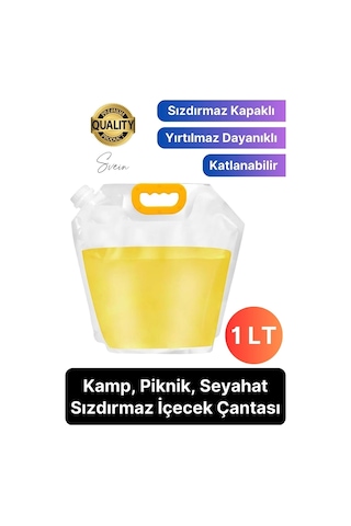 Premium 1 Lt Dayanıklı Yer Kaplamaz İçecek Çantası Sporcu Kapaklı Tutamaç Suluk Matara Kamp Piknik Çok Renkli