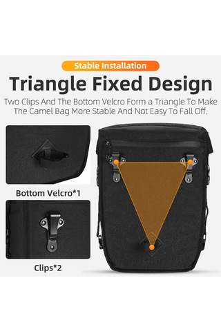 Yuntech01 Dayanıklı Bisiklet Çantası - Geniş Kapasiteli, Su Geçirmez Sırt Çantası, Çift Kullanımlı Siyah