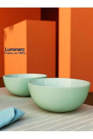 Lumınarc Dıvalı Paradise Green 12cm 2'li Yeşil Salata Kasesi Seti 451532407 Açık Yeşil