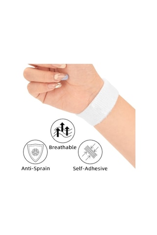 Fastbuy 7 Renkli 2.5cm X 2m Elastik Öz Tutuculu Bandaj - Beyaz, Siyah, Kırmızı, Sarı, Kahve, Mavi, Yeşil, Kayma Engeli, Suya