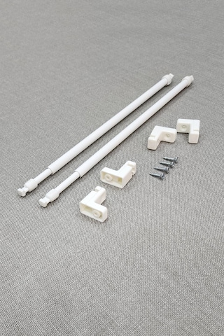 Ayarlanabilir Briz Perde Çubuğu 75-130cm 2 Adet Beyaz