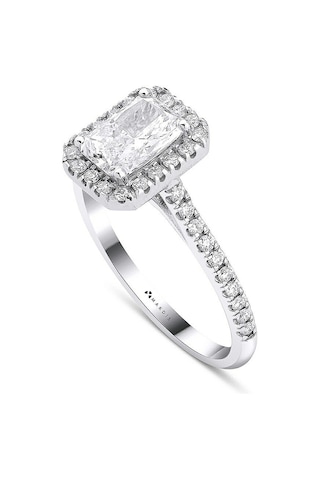1.40 Karat Radiant Tektaş Pırlanta Yüzük Beyaz Altın