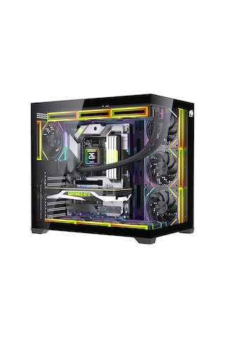 Alpha Neon 7x Argb Fan Kumanda Ve Kontrolcü Atx Boş Bilgisayar Kasası Siyah