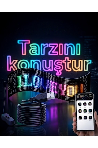 Northcity 16x96 Led Yazı Paneli 60 Cm Esnek Rgb Işıklı Programlanabilir Ekran