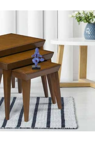 Zigon Osm Piramit Retro Ayak Sehpa Parlak Ceviz Model Ahşap Kayın Torna Ayak El Yapım