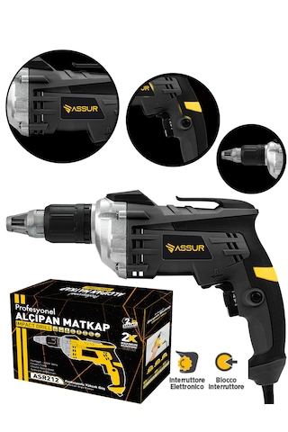 Assur ASR212 710W 90Nm Alçıpan Vidalama Siyah