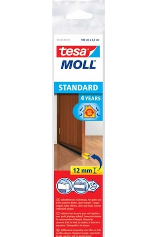 Tesamoll D-profil Kapı Pencere İzolasyon Bandı, 6mx9mmx7mm, Kahverengi + Kapı Altı Hava Akımı Önleyici Fırça, 1mx37mm