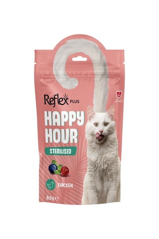 Buradabulabilirsin Reflex Happy Hour Sterilised Chicken Kısırlaştırılmış Kediler İçin Tavuklu Ödül Maması 60 Gr Bbz