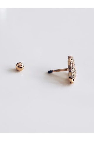 Kuru Kafa İskelet Skull Modeltragus Helix Piercing Ear Cuff Kıkırdak Çelik Küpe Gold