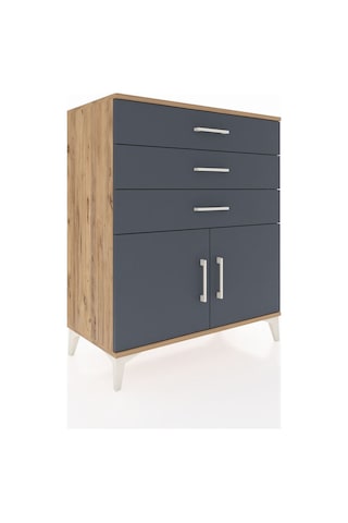 Hyperion Şifonyer Tek Raflı 3 Çekmeceli 2 Kapaklı 88x44x106 Ç... Çam