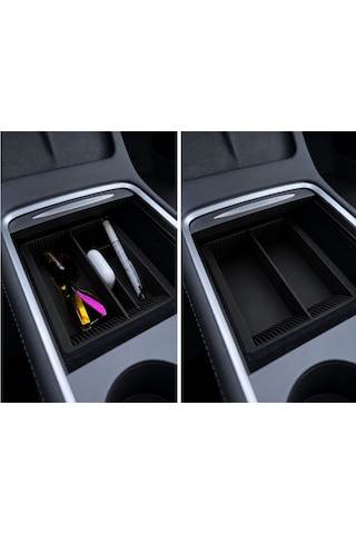 Tesla Model Y Juniper Orta Konsol Organizer Hediyeli Siyah