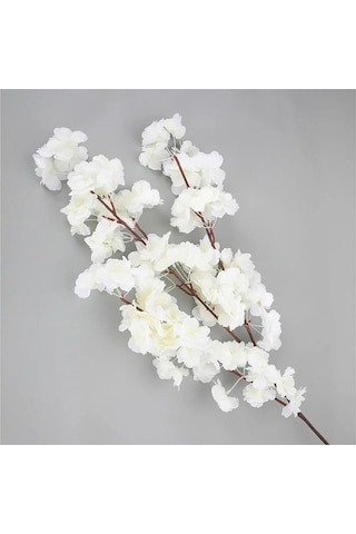 Yapay Çiçek Bahar Dalı Japon Kiraz Çiçeği 90 Cm 3 Dal Beyaz