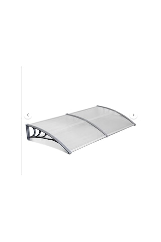 Kapı Üstü Pratik Sundurma 200 X 80 Cm Gri Ayak Şeffaf Levha Gri