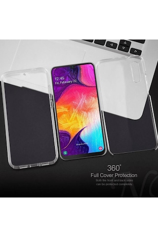 Samsung Uyumlu Galaxy A02S Kilif 360 Derece Full Koruma Ön Arka Seffaf 500543351