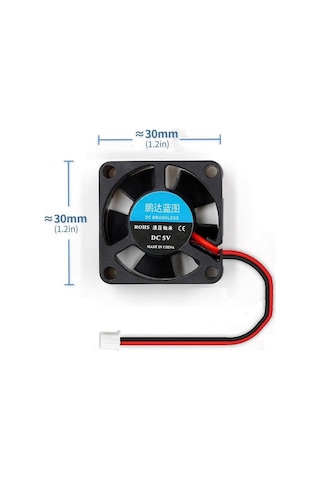 Alkatronik Dc 5V Fan 30X30Mm 3X3Cm 0,2A 1800 Rpm Raspberry Pi 3 Pi 2 Ras 3 B