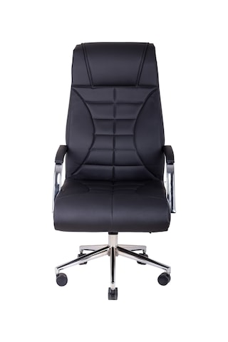 Brs Siyah Deri Makam Koltuğu Yönetici Koltuğu Ofis Koltuğu Büro Koltuğu Siyah
