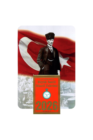2025 Büyük Saatli Maarif Takvimi Ve Bayraklı Atatürk Görselli ...