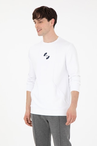 U.S. Polo Assn. Erkek Regular Fit Bisiklet Yaka Beyaz Sweatshirt 50290778-VR013