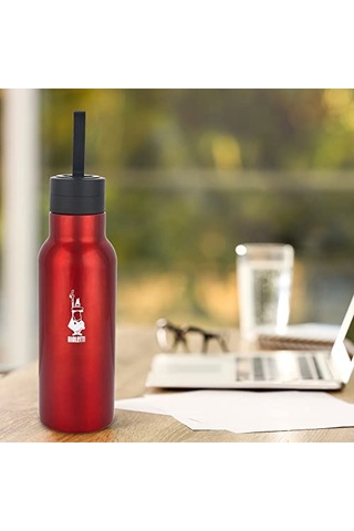 Şişe - 500ml - Kırmızı Renk - Paslanmaz Çelik - Çift Katmanlı - 12 Saat 24 Saat Soğuk Tutar - Hava Geçirmez Vi Çok Renkli