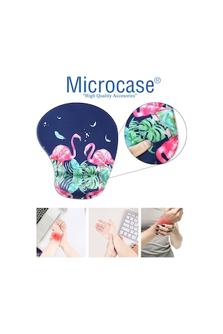 Flamingo Baskılı Bilek Destekli Mouse Pad 21x25cm - DS105