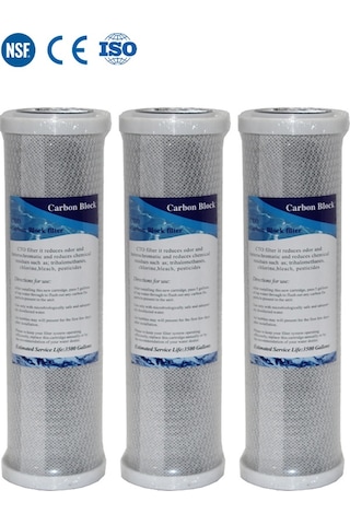 WaterMelon Açık Kasa Su Arıtma Cihazı Cto Blok Karbon Filtre 3 Adet