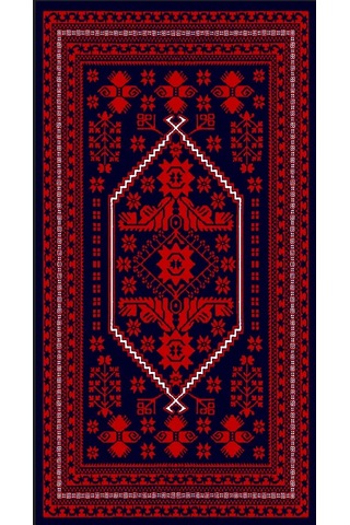 Anatolıa Halı Classıca-kırmızı/lacivert- Mutfak,oturma Odası,salon,koridor - Robot Süpürgeye Uyumlu-kolay Temizlenebilir