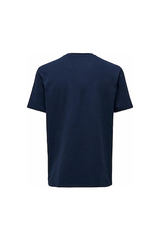 Only & Sons Erkek Onskıan Kare Desenli Kısa Kollu Pamuklu T-shirt 22028692 Lacivert