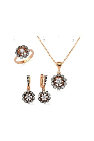 Gümüş Elmas Model Çiçek Kadın Set (77923312)