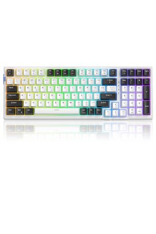 Magegee Sky98 99 Tuş Kablosuz Rgb Hot-swap Gasket Siyah-beyaz Gaming Klavye