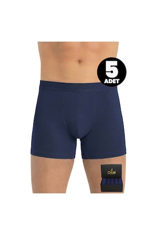 JUST INNER Öts Premium Erkek 5 Li Modal Boxer Modal Hediye Kutulu Ultra Yumuşak Modal Kumaş Esnek Kalıp Ve Kaliteli Esnek Ve Konfor Lacivert