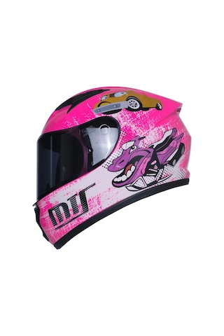 Motosiklet Ve Bisiklet Mini Çocuk Kaskı Full Face Ce Sertifikalı Child Motor Kask Pink Pembe