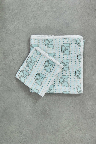 Ecocotton Borneo Erkek Bebek Müslin Örtü Seti Mint 100 X 100 Yeşil