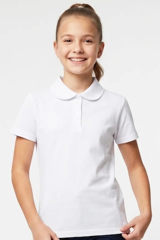 Modanino Kız Çocuk %100 Pamuk Ve Okul Tarz T-shirt 5-16 Yaş 12724at Beyaz