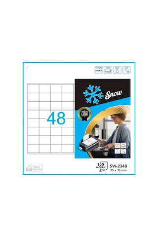 Snow Sw-2348 Snow A4 Lazer Etiket 35 x 35 MM Snow Sw-2348 Snow A4 Lazer Etiket 35 x 35 MM