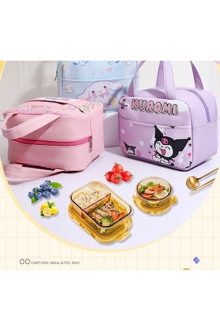 Pazly Kızınkalp Yalıtımlı Yemek Kutusu Çantası Açık Mor Renk Açık Mor