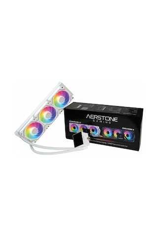 AERSTONE Coolvision 360mm LCD Ekranlı INTEL AMD uyumlu SIVI Soğutucu (BEYAZ)