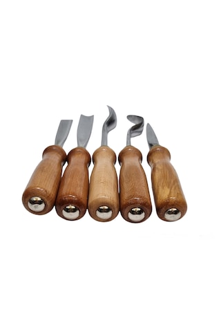 Ahşap Kaşık / Kuksa / Heykel Oyma Bıçak Seti Beşli