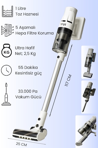 Yui DS17 Pro Max Şarjlı Dikey Süpürge