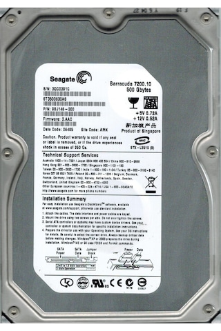Seagate Barracuda ST3500630AS 500 GB 7200 RPM HDD