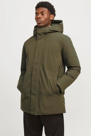 Jack & Jones 12258403 Erkek Koyu Yeşil Mont & Kaban